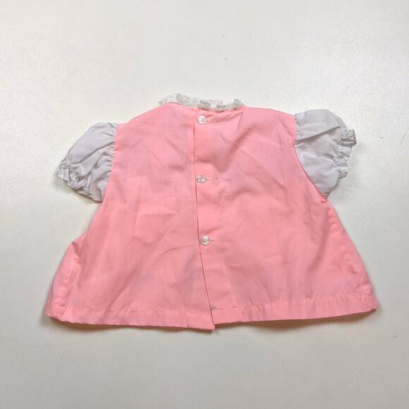 Vintage Swing Top Baby Girls Sz 3-6m Pink Turtledove 60/70s Embroidered - Picture 3 of 4